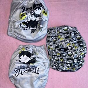Superman Kids Diaper cloth reusable Covers - Gray and Black